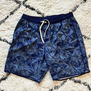 Fair Harbor Swim Trunks Mens XL Blue Lined Board Shorts Drawstring Pockets 8"